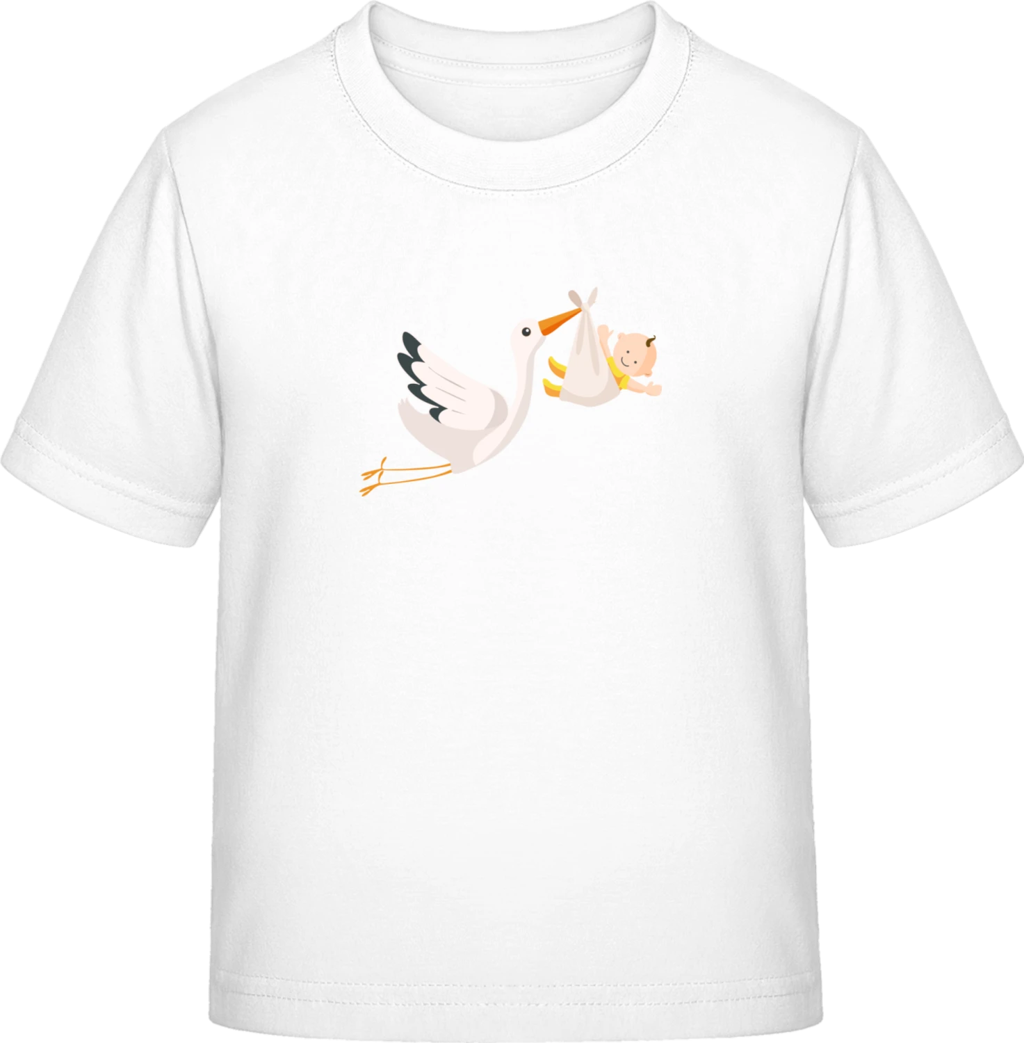 Stork And Baby Flying  - White Exact 190 Kids - Front