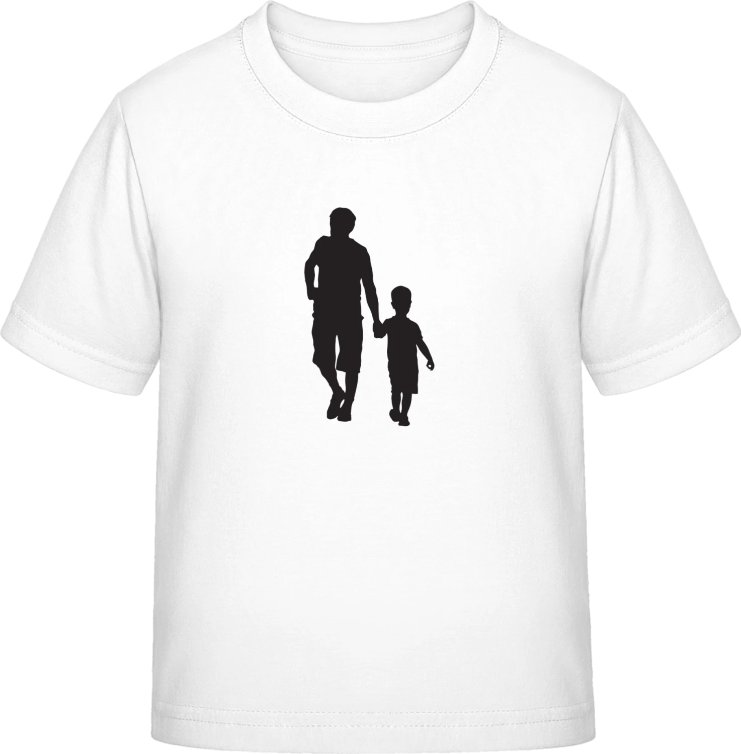 Dad And Son Silhouette - White Exact 190 Kids - Front