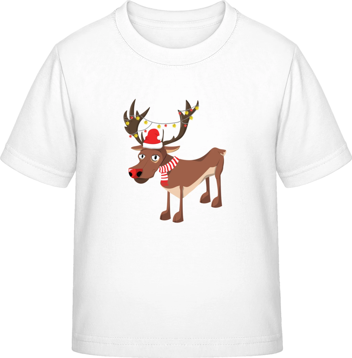 Rudolph Christmas Reindeer - White Exact 190 Kids - Front