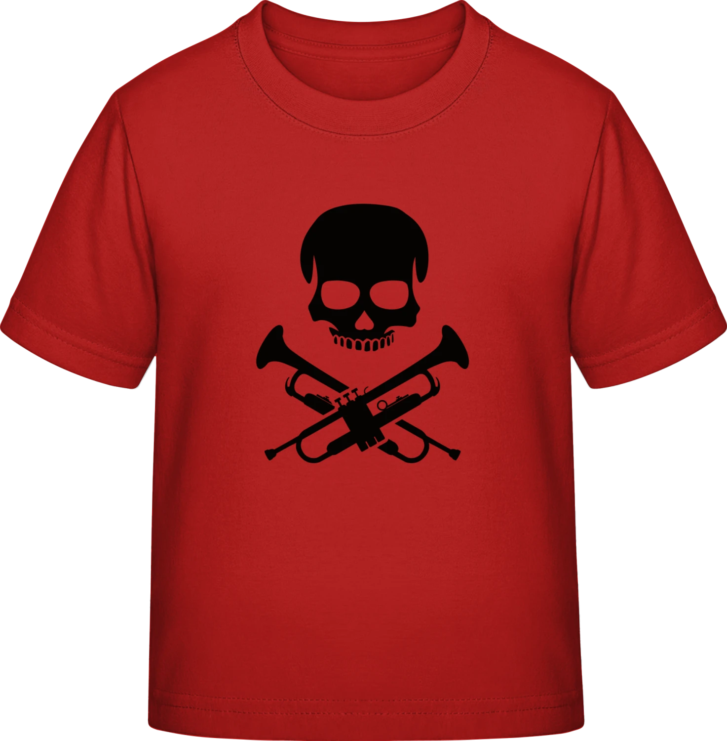 Trumpeter Skull - Red Exact 190 Kids - Front