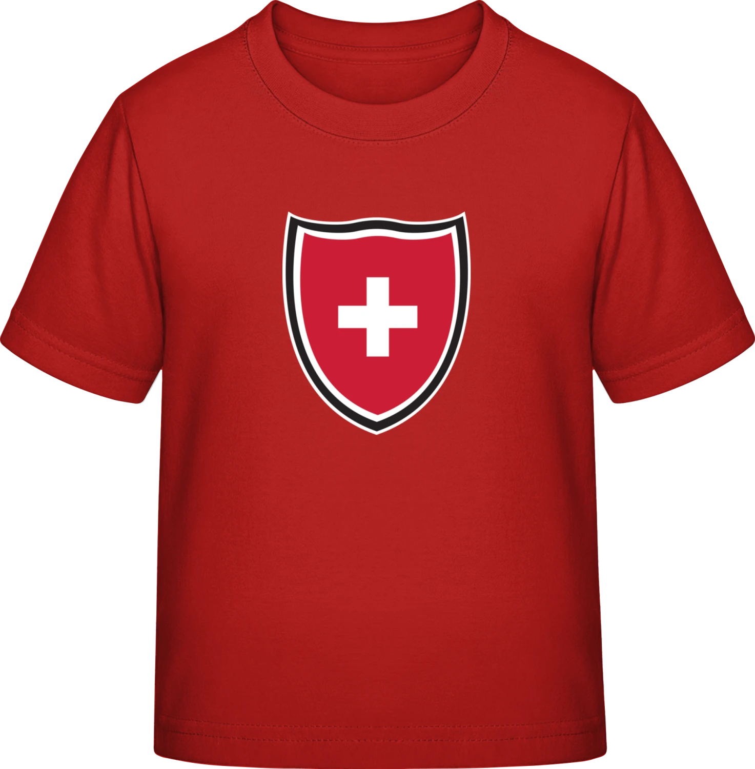 Switzerland Shield Flag - Red Exact 190 Kids - Front