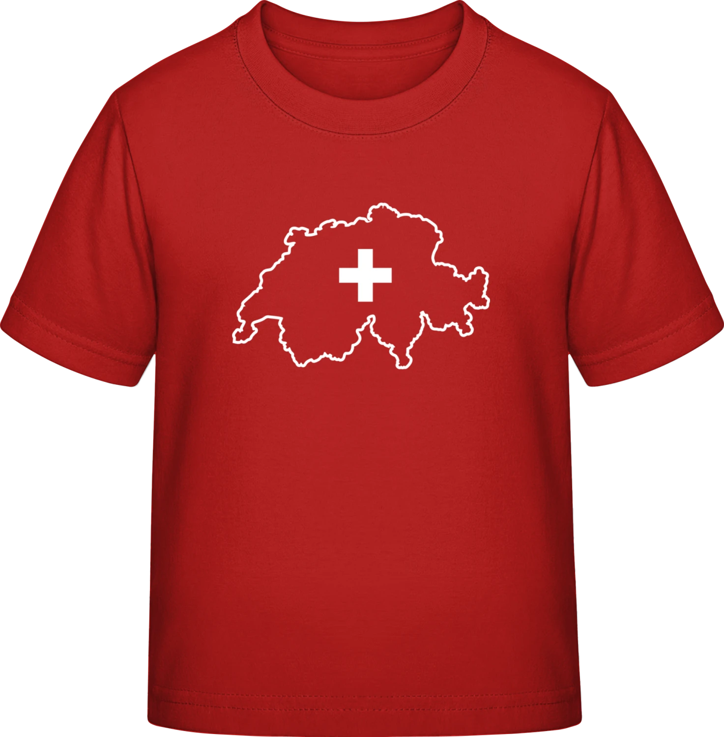 Switzerland Swiss Map - Red Exact 190 Kids - Front