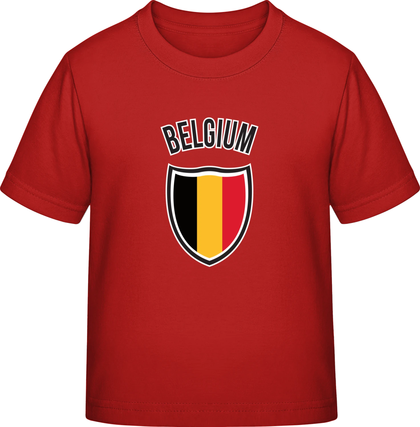 Belgium Flag Shield - Red Exact 190 Kids - Front