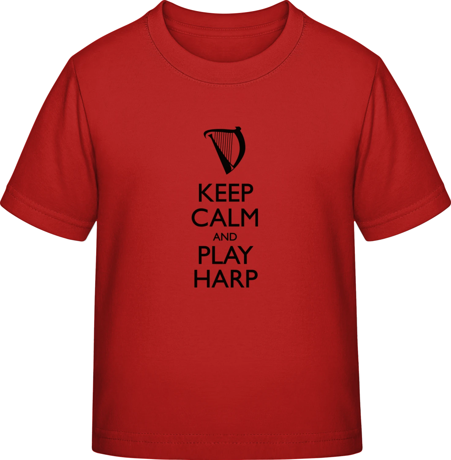 Keep Calm And Play Harp - Red Exact 190 Kids - Front