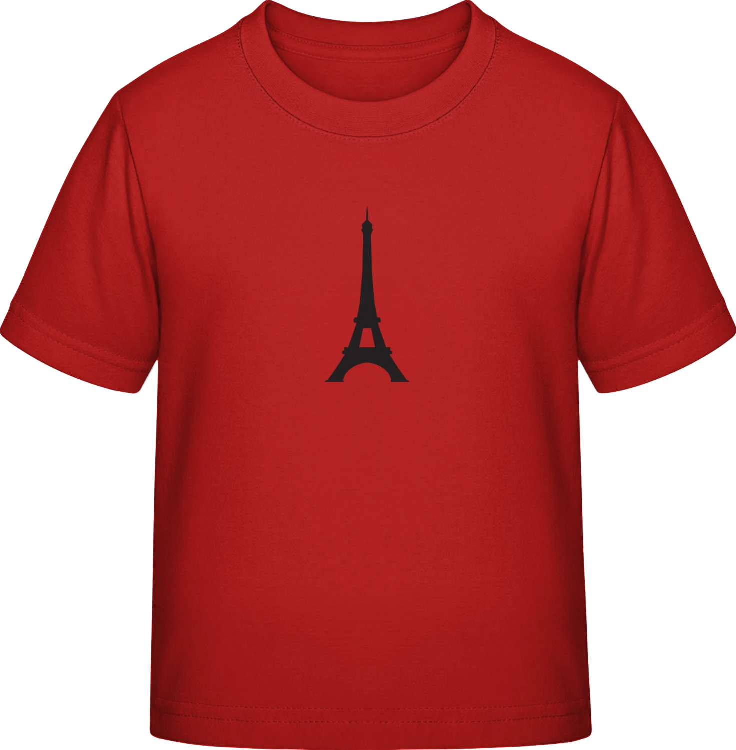 Eiffel Tower Silhouette - Red Exact 190 Kids - Front