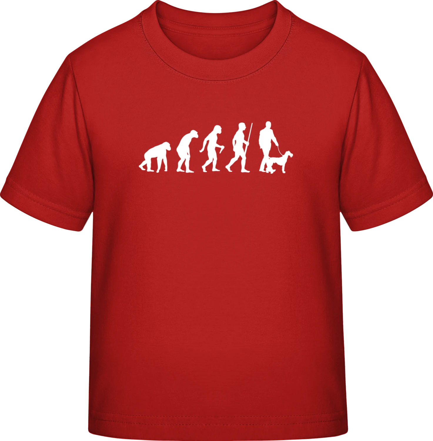 Gassi gehen Hund Evolution Humor - Red Exact 190 Kids - Front