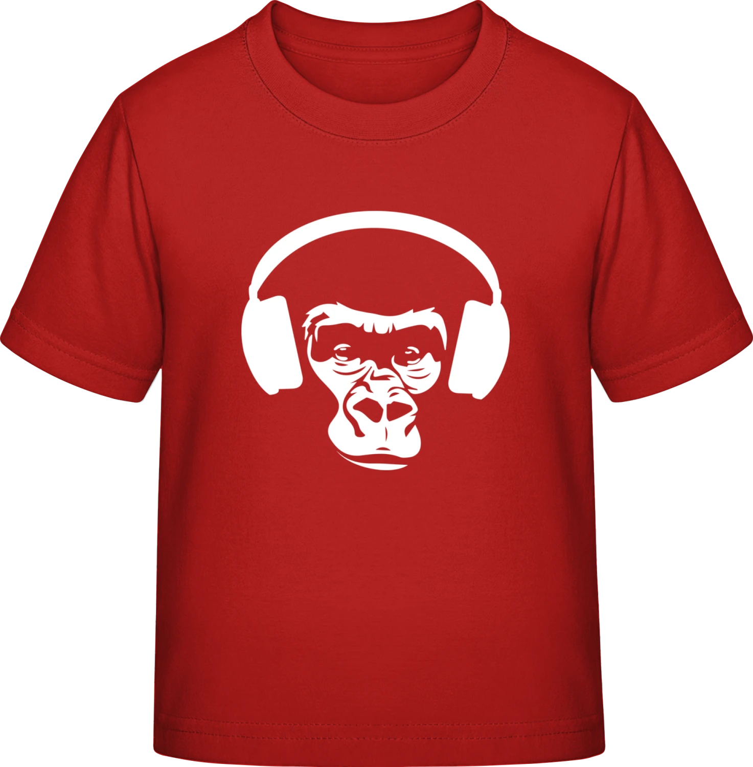 Ape With Headphones - Red Exact 190 Kids - Front