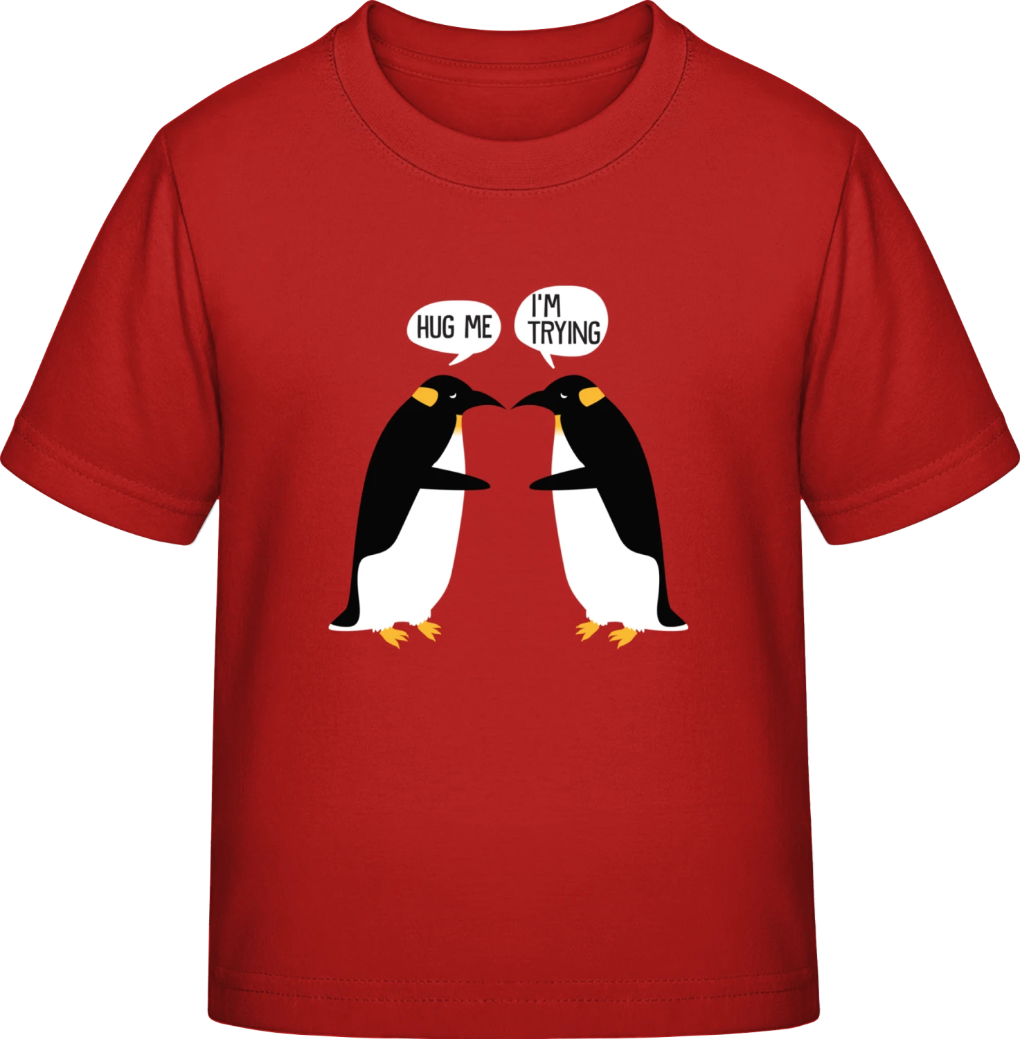 Penguin Hug Problems - Red Exact 190 Kids - Front