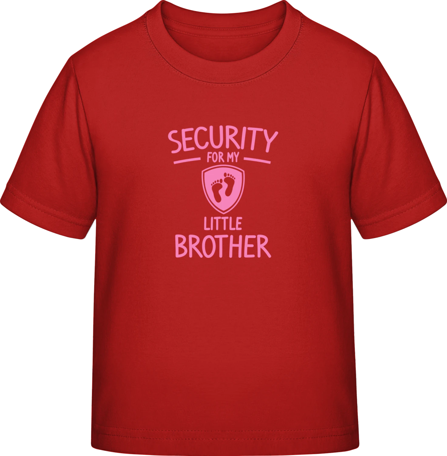 Security For My Little Brother  - Red Exact 190 Kids - Front