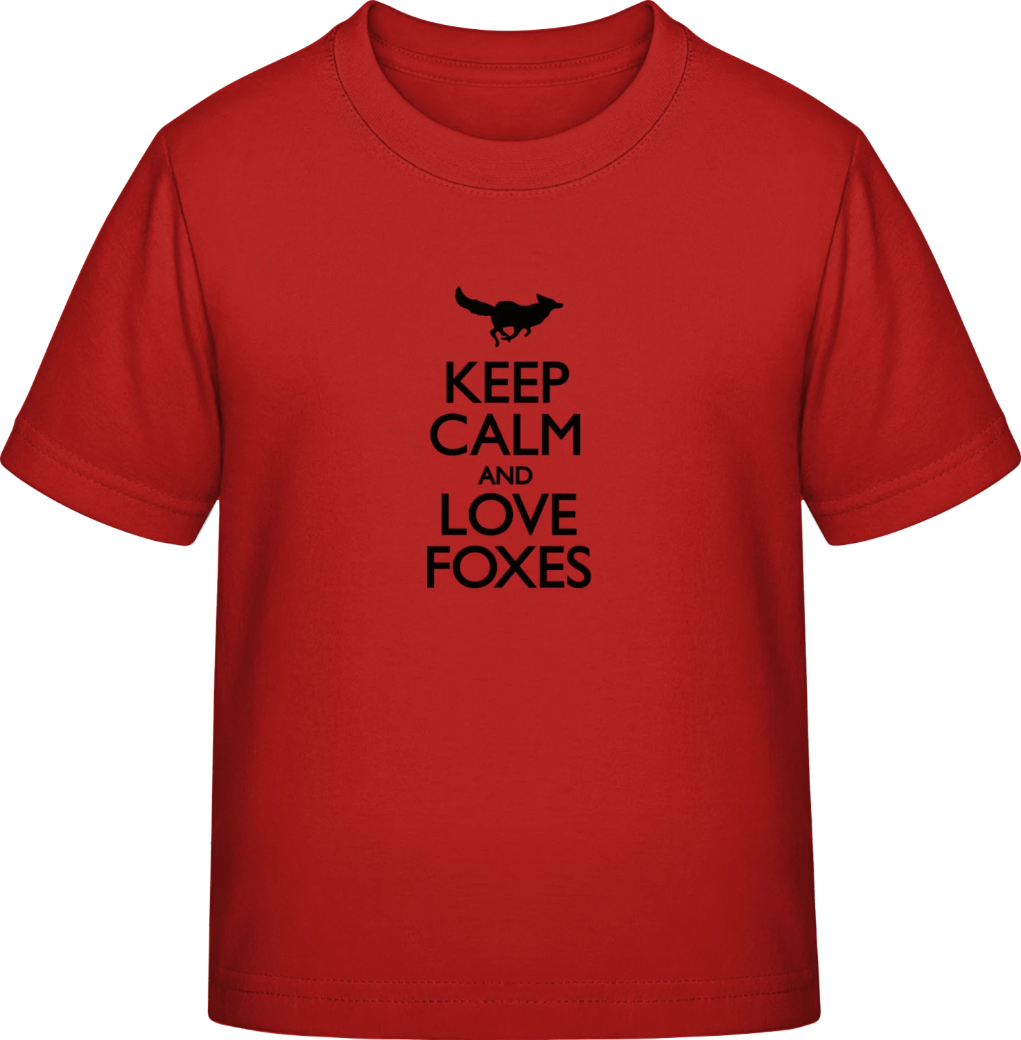 Keep Calm And Love Foxes - Red Exact 190 Kids - Front