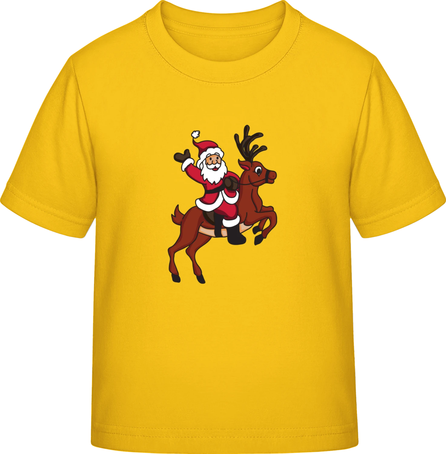 Santa Claus Riding Reindeer - Gold Exact 190 Kids - Front