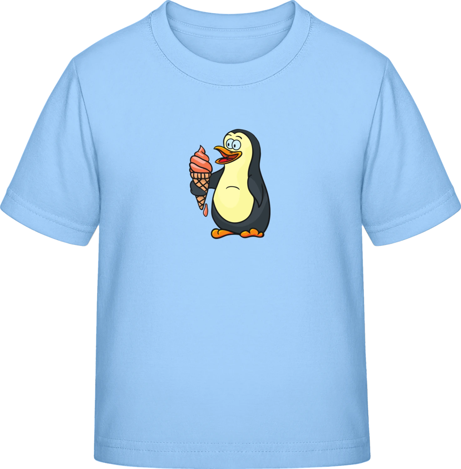 Penguin With Icecream - Sky Blue Exact 190 Kids - Front