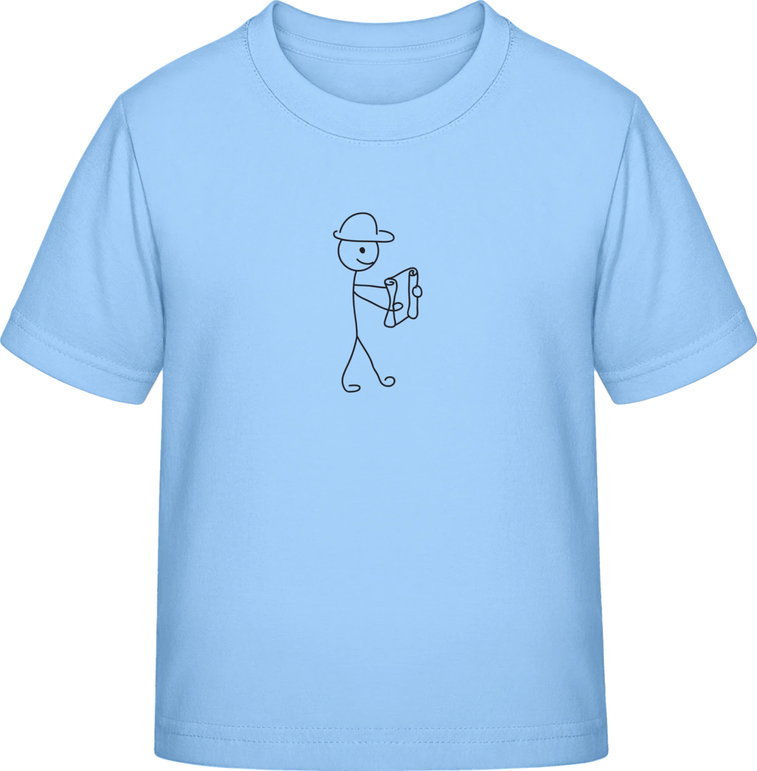 Construction Worker Walking - Sky Blue Exact 190 Kids - Front