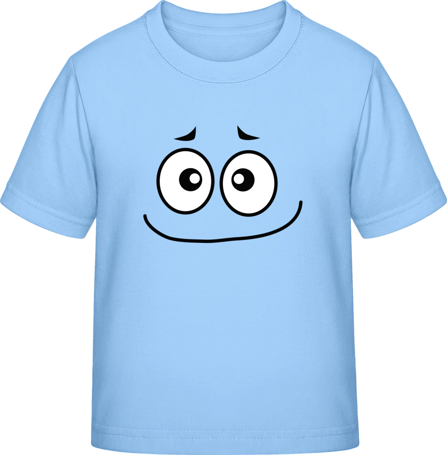 Sorrowful Smiley Face - Sky Blue Exact 190 Kids - Front