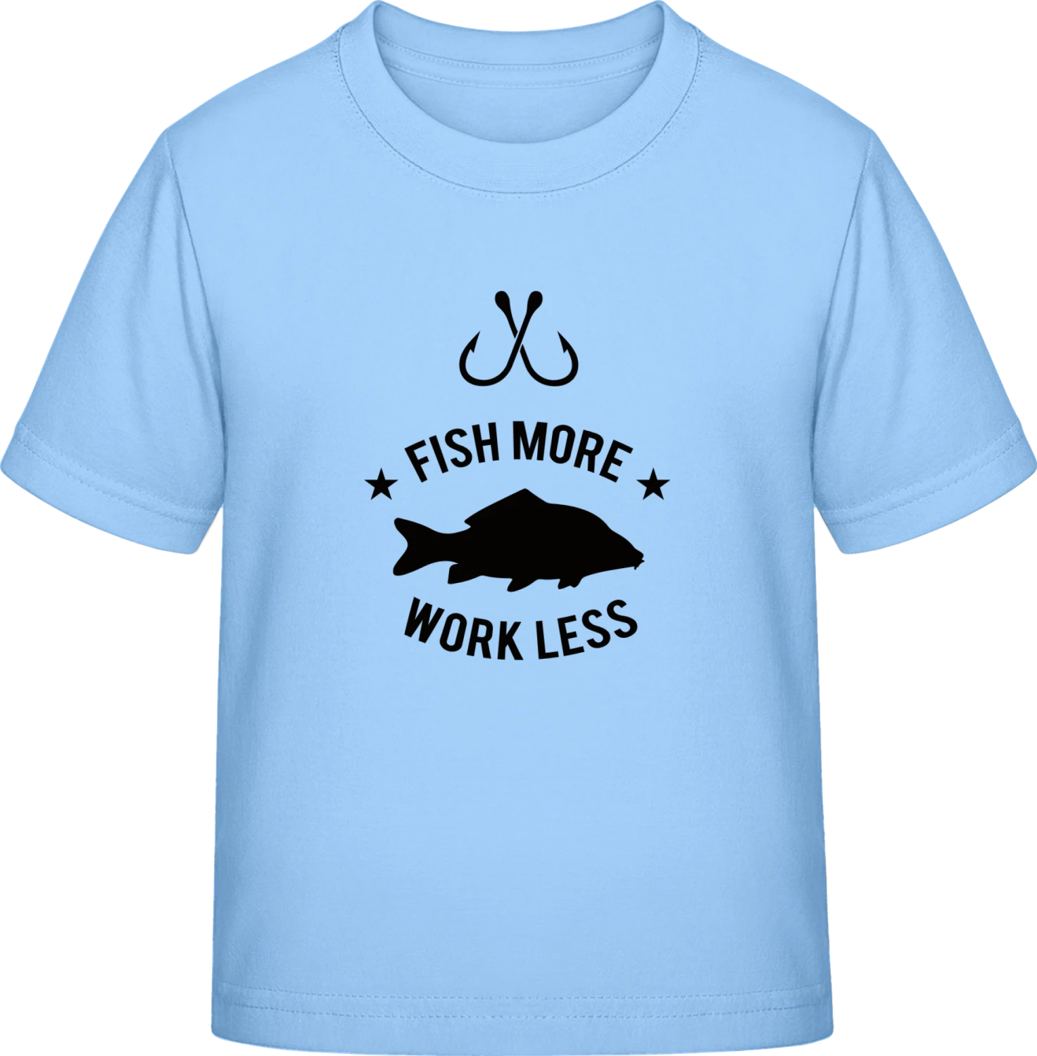 Fish More Work Less - Sky Blue Exact 190 Kids - Front