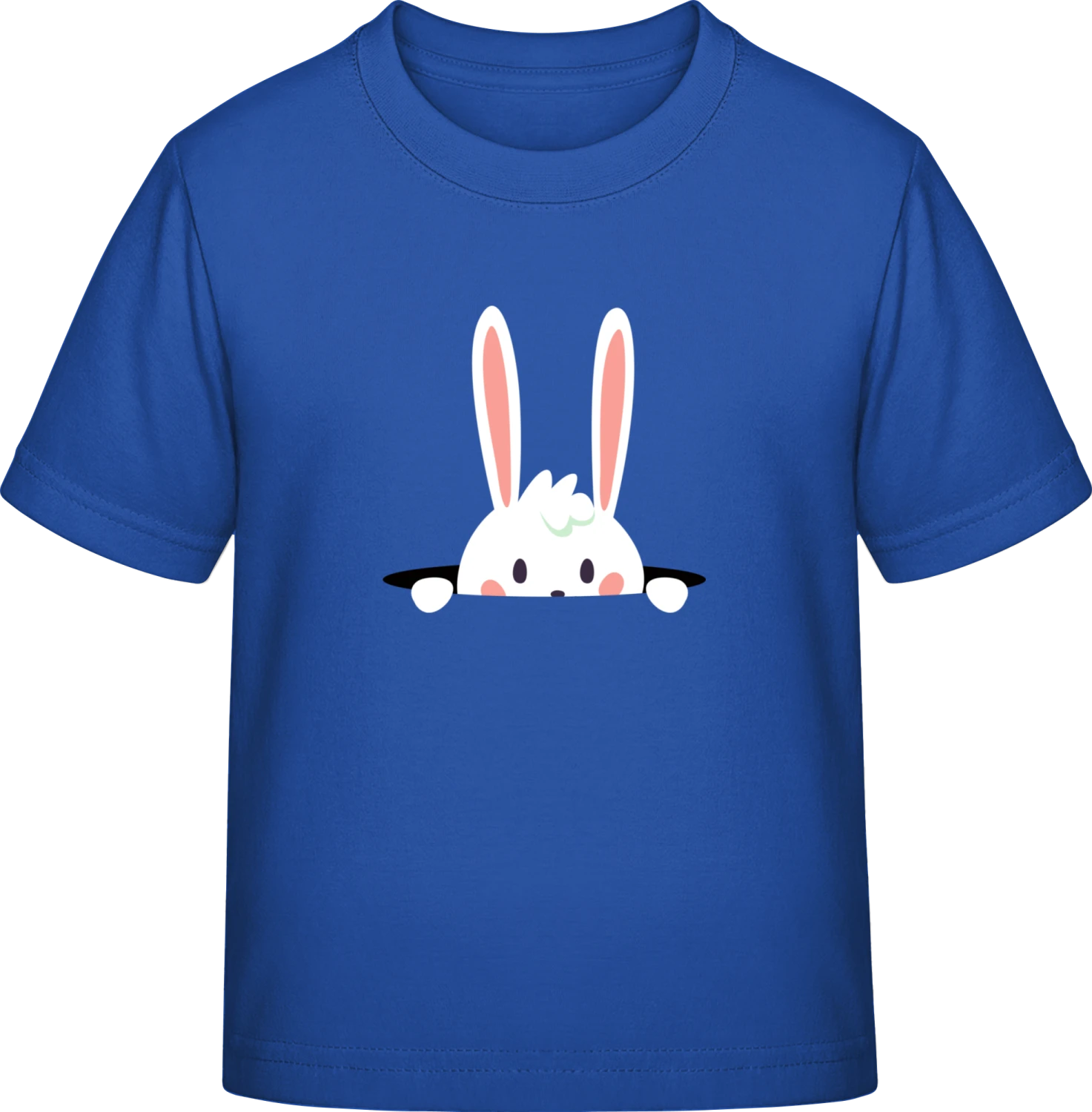 Cute Bunny Is Hiding - Royal Blue Exact 190 Kids - Front