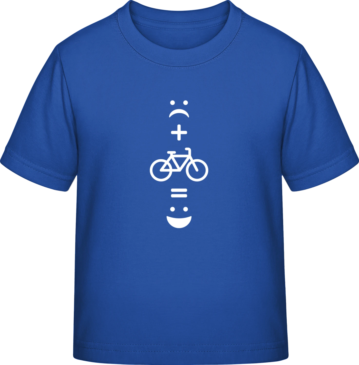 Cycling = Happiness - Royal Blue Exact 190 Kids - Front