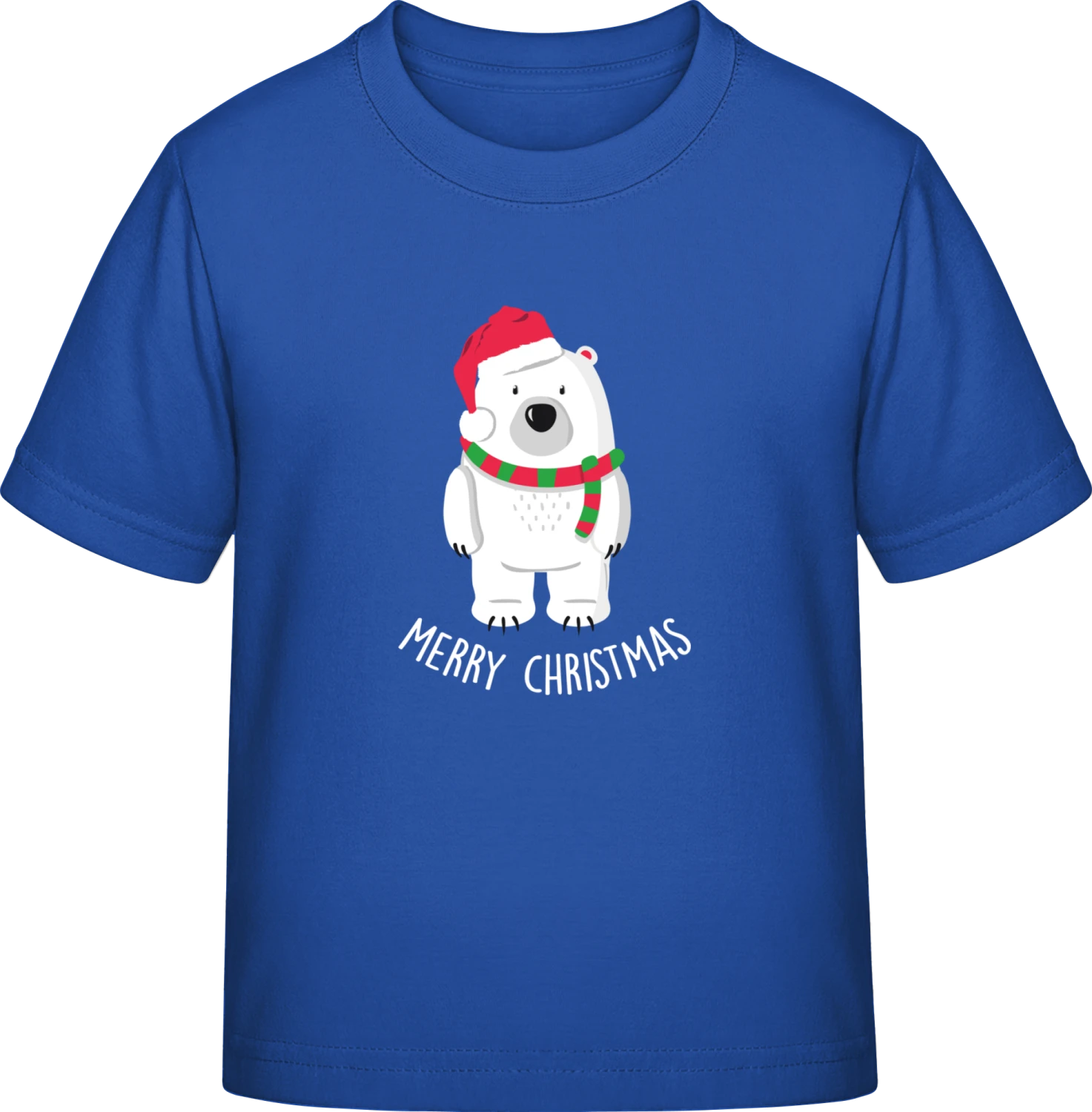 Merry Christmas Ice Bear - Royal Blue Exact 190 Kids - Front