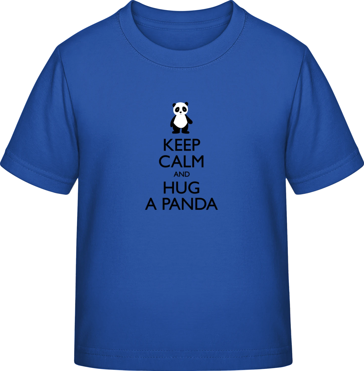 Keep Calm And Hug A Panda - Royal Blue Exact 190 Kids - Front