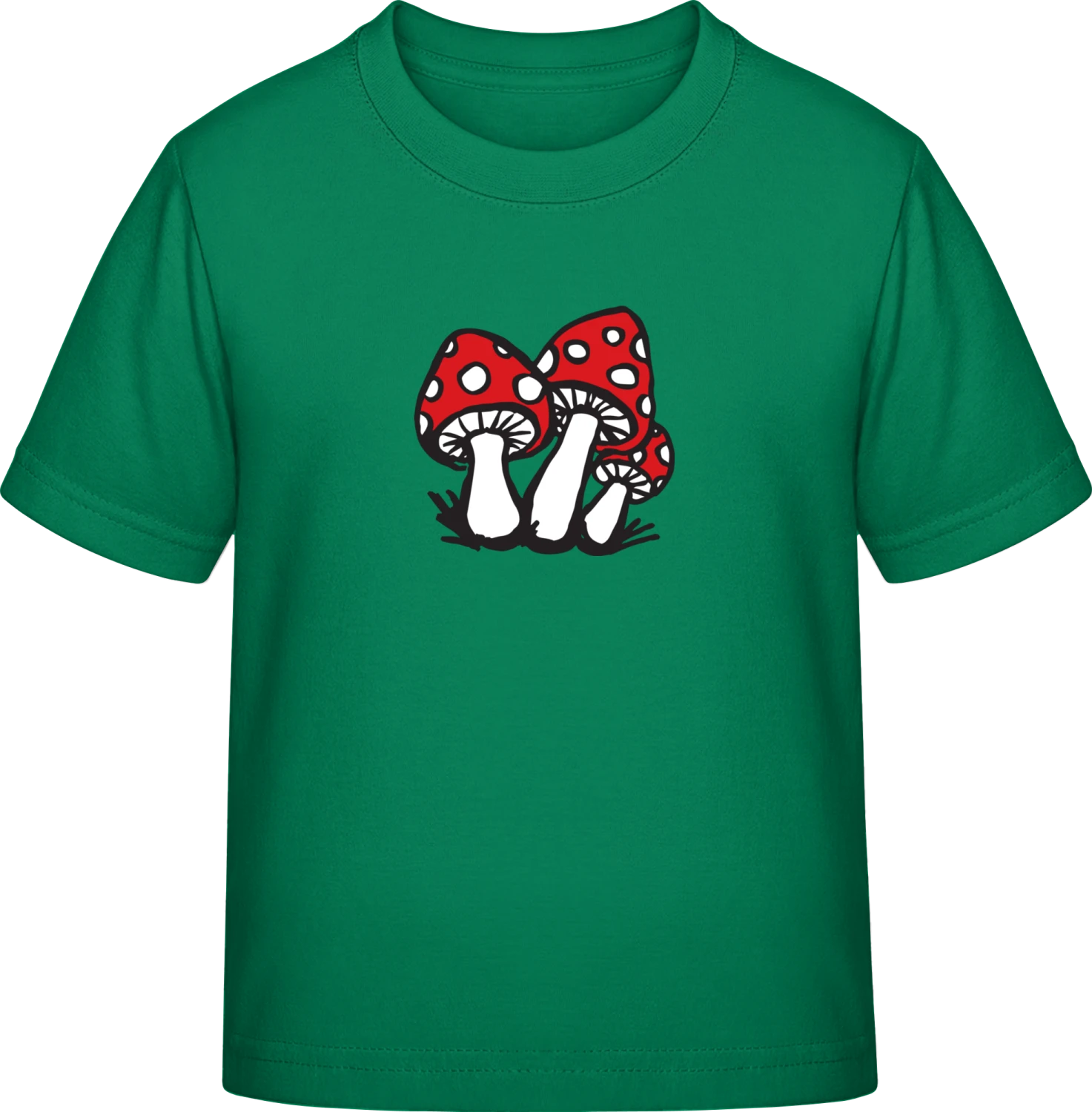 Red Mushrooms - Kelly Green Exact 190 Kids - Front