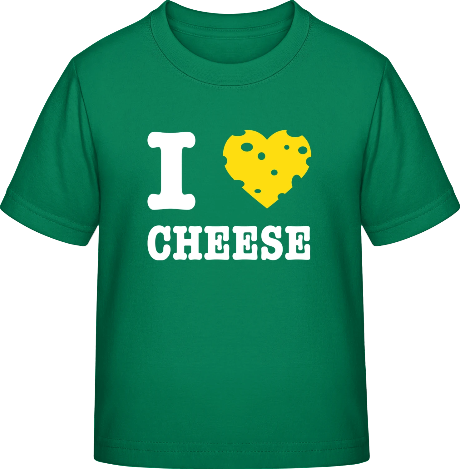 I Love Cheese - Kelly Green Exact 190 Kids - Front