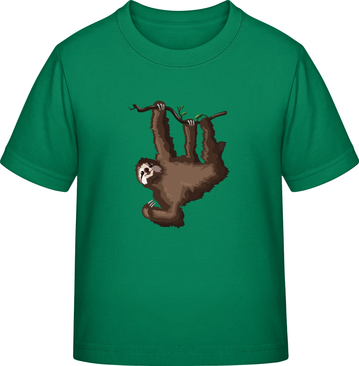 Sloth Illustration - Kelly Green Exact 190 Kids - Front