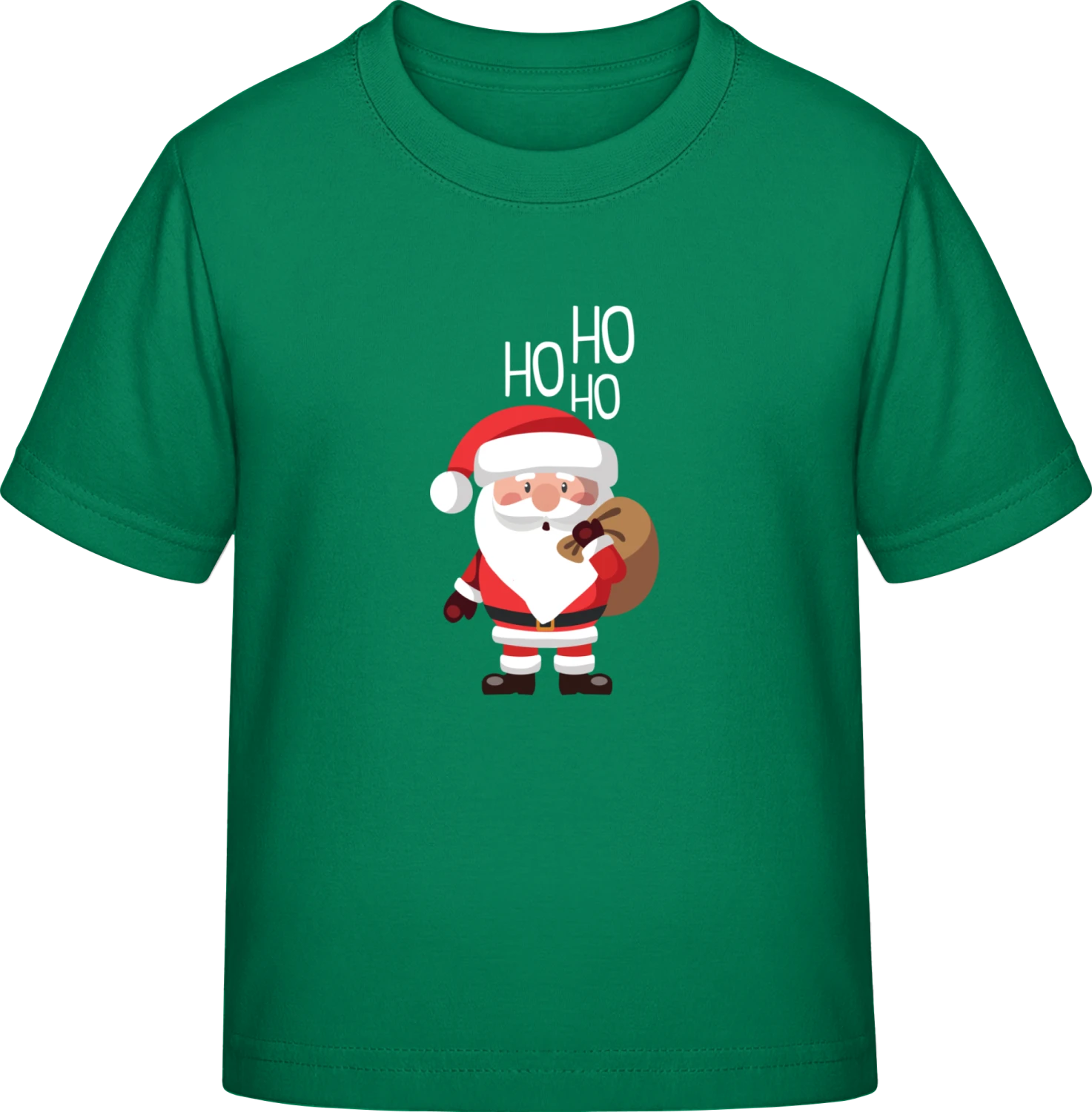 Santa Claus Ho Ho Ho - Kelly Green Exact 190 Kids - Front