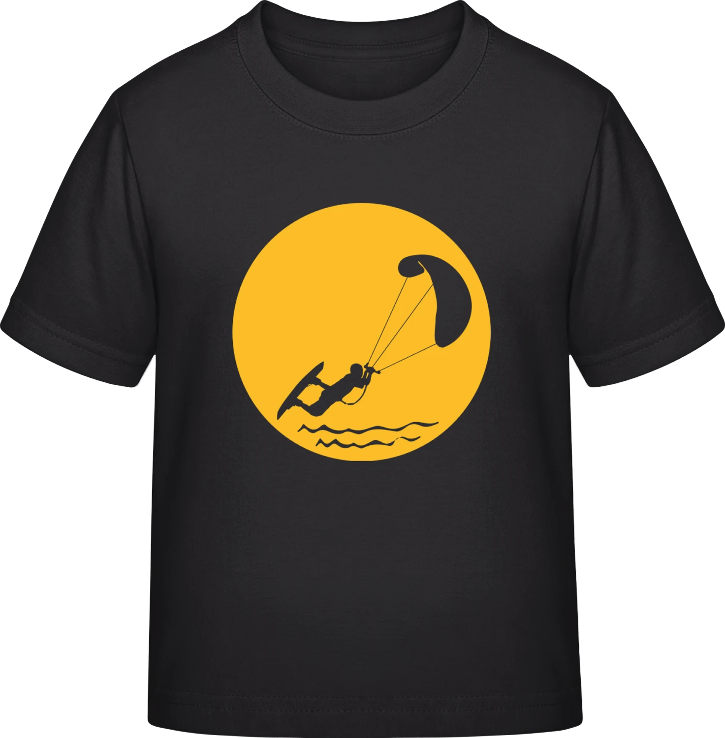 Kitesurfer In Moonlight - Black Exact 190 Kids - Front