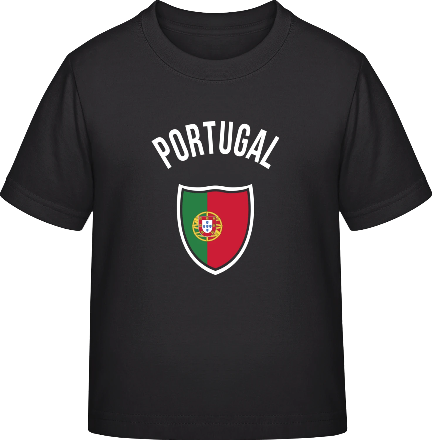 Portugal Fan - Black Exact 190 Kids - Front