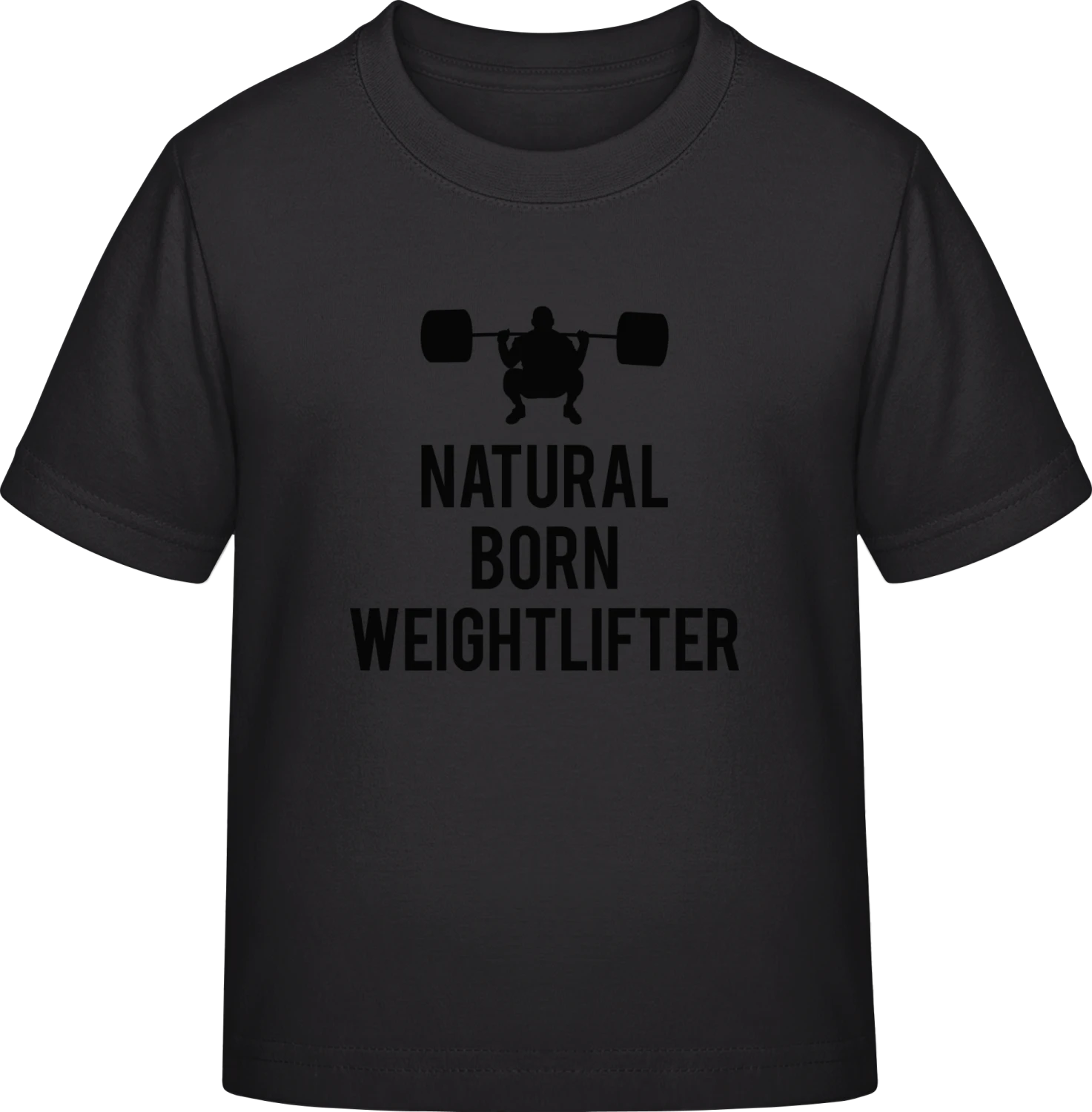 Natural Born Weightlifter - Black Exact 190 Kids - Front