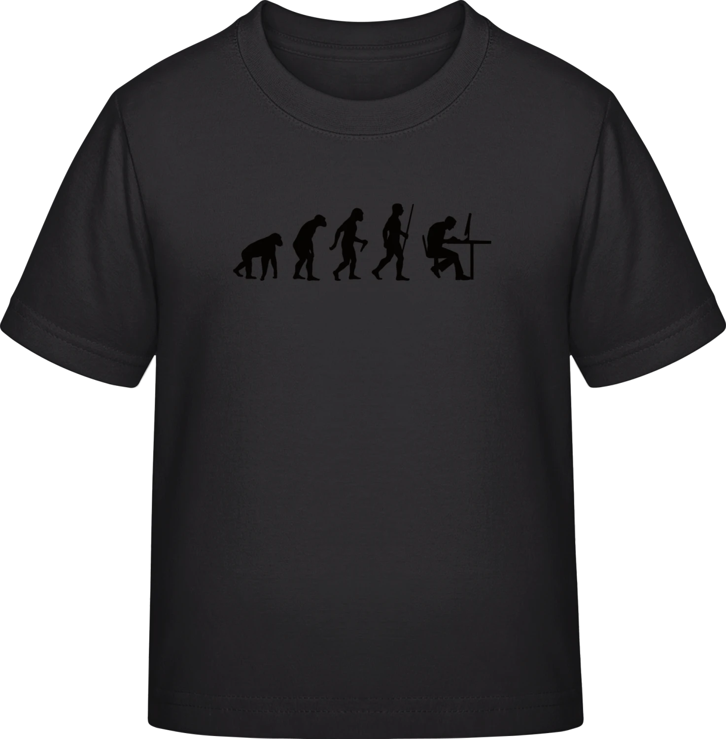 Geek Evolution Humor - Black Exact 190 Kids - Front