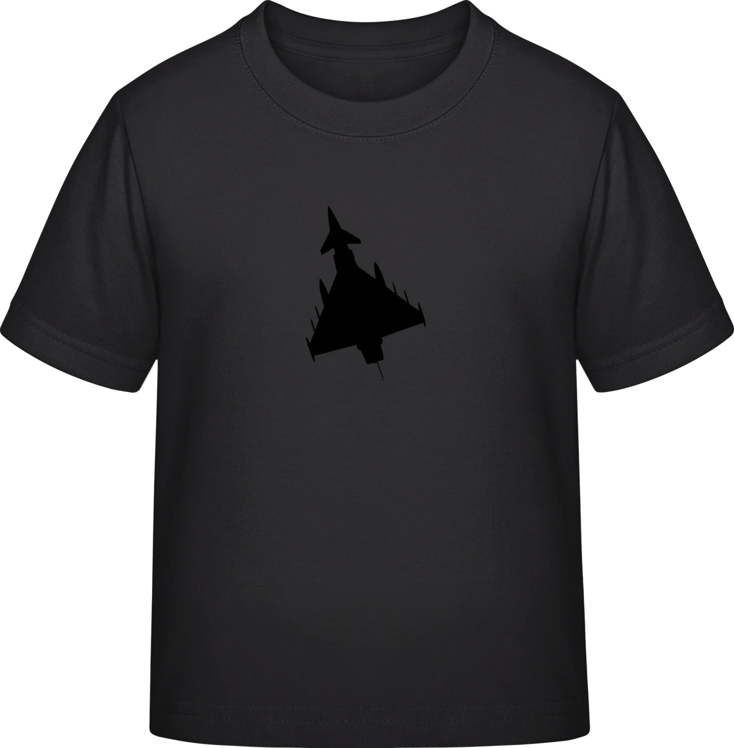 Fighter Jet Silhouette - Black Exact 190 Kids - Front