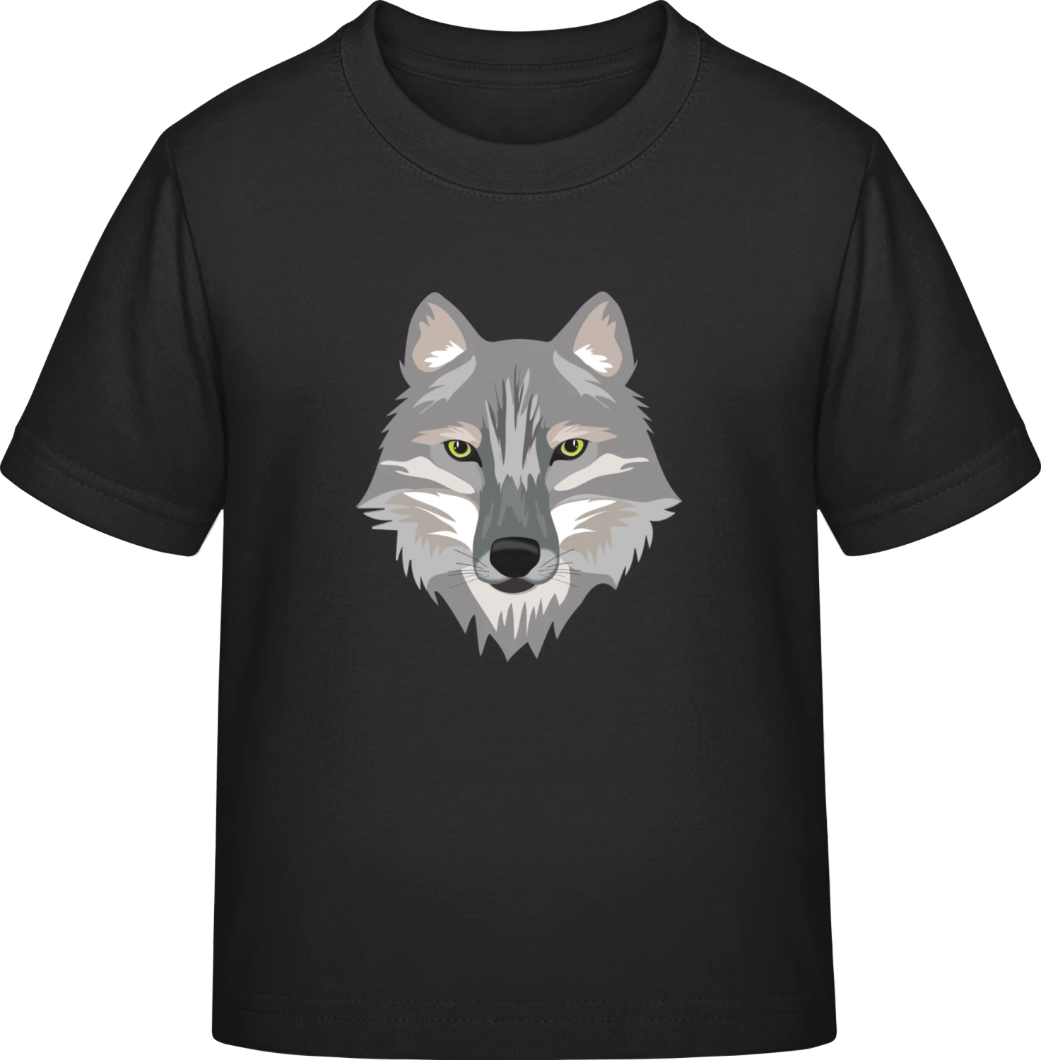 Wolf Face - Black Exact 190 Kids - Front