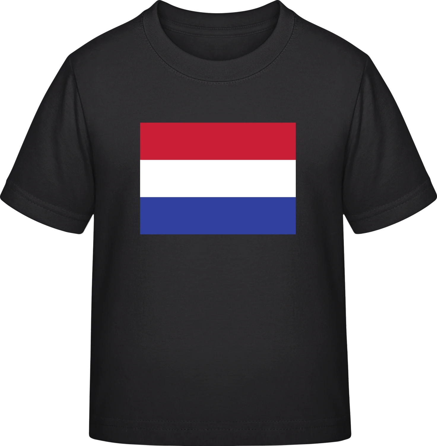 Netherlands Flag - Black Exact 190 Kids - Front