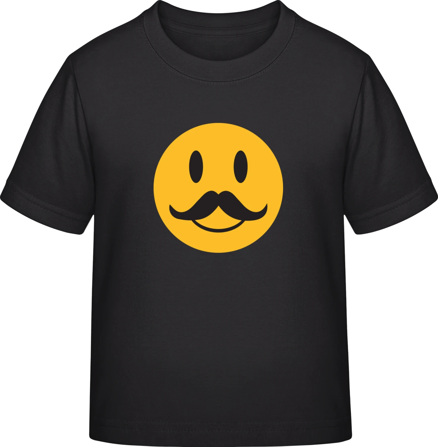 Mustache Smiley - Black Exact 190 Kids - Front