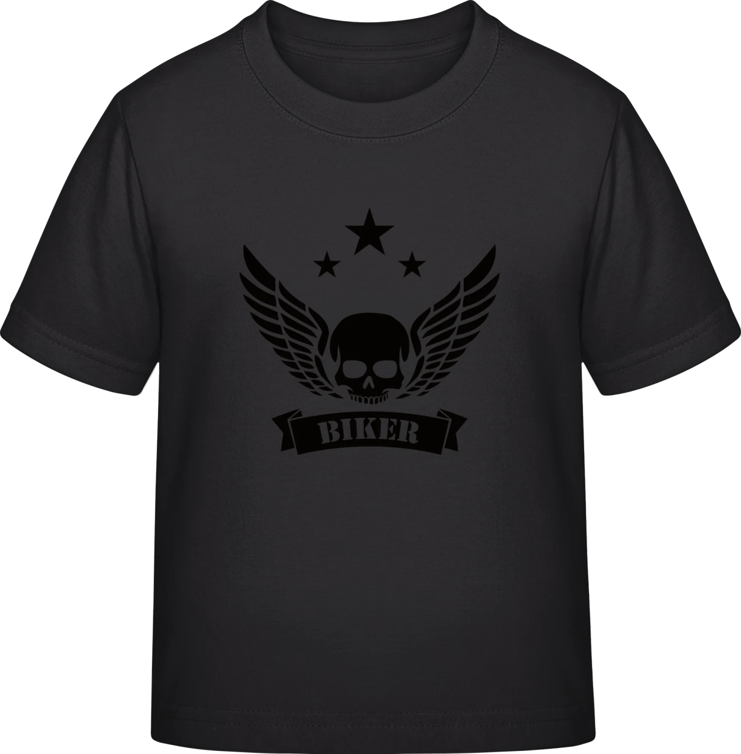 Biker Skull Winged - Black Exact 190 Kids - Front