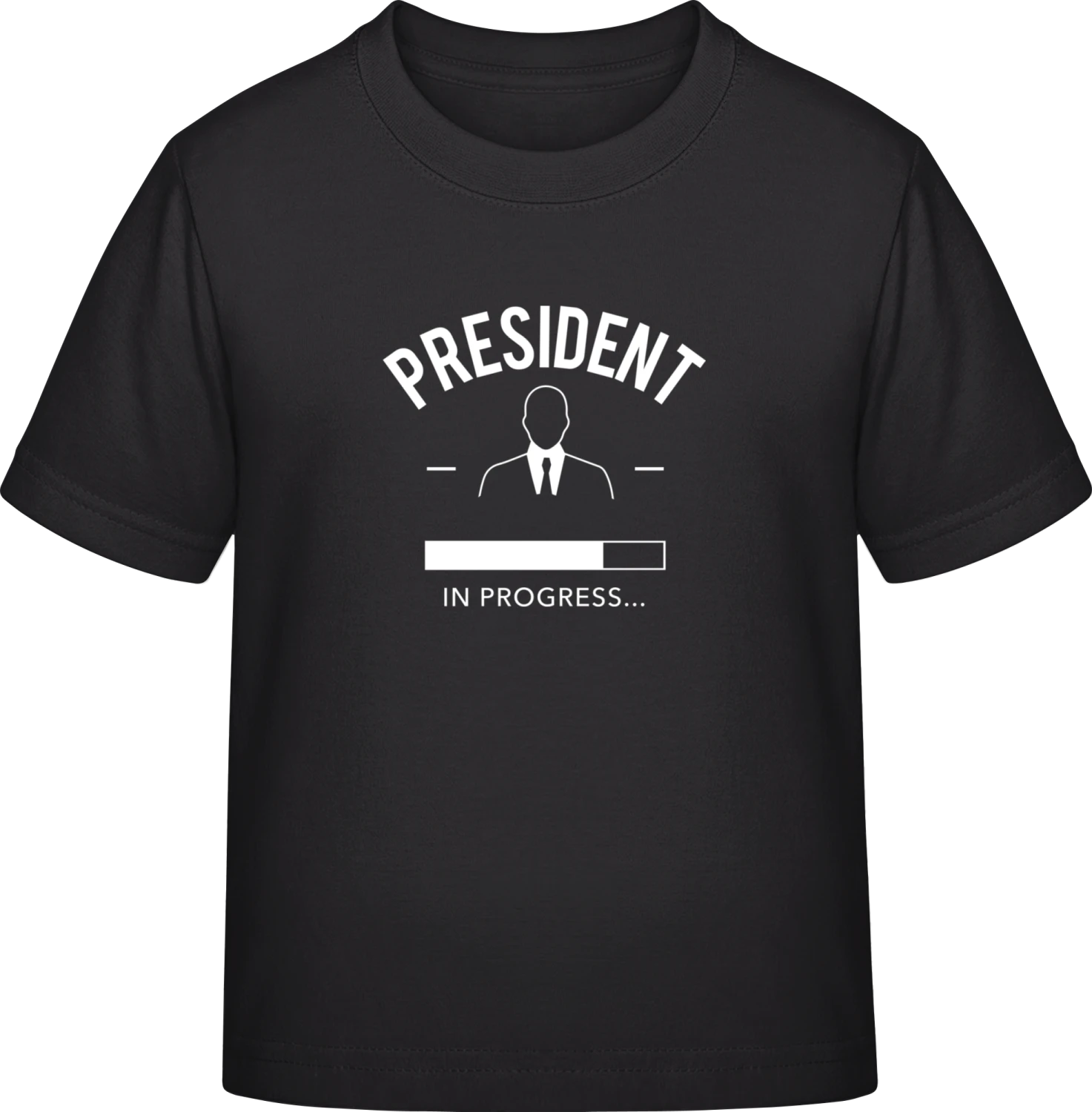 President in Progress - Black Exact 190 Kids - Front