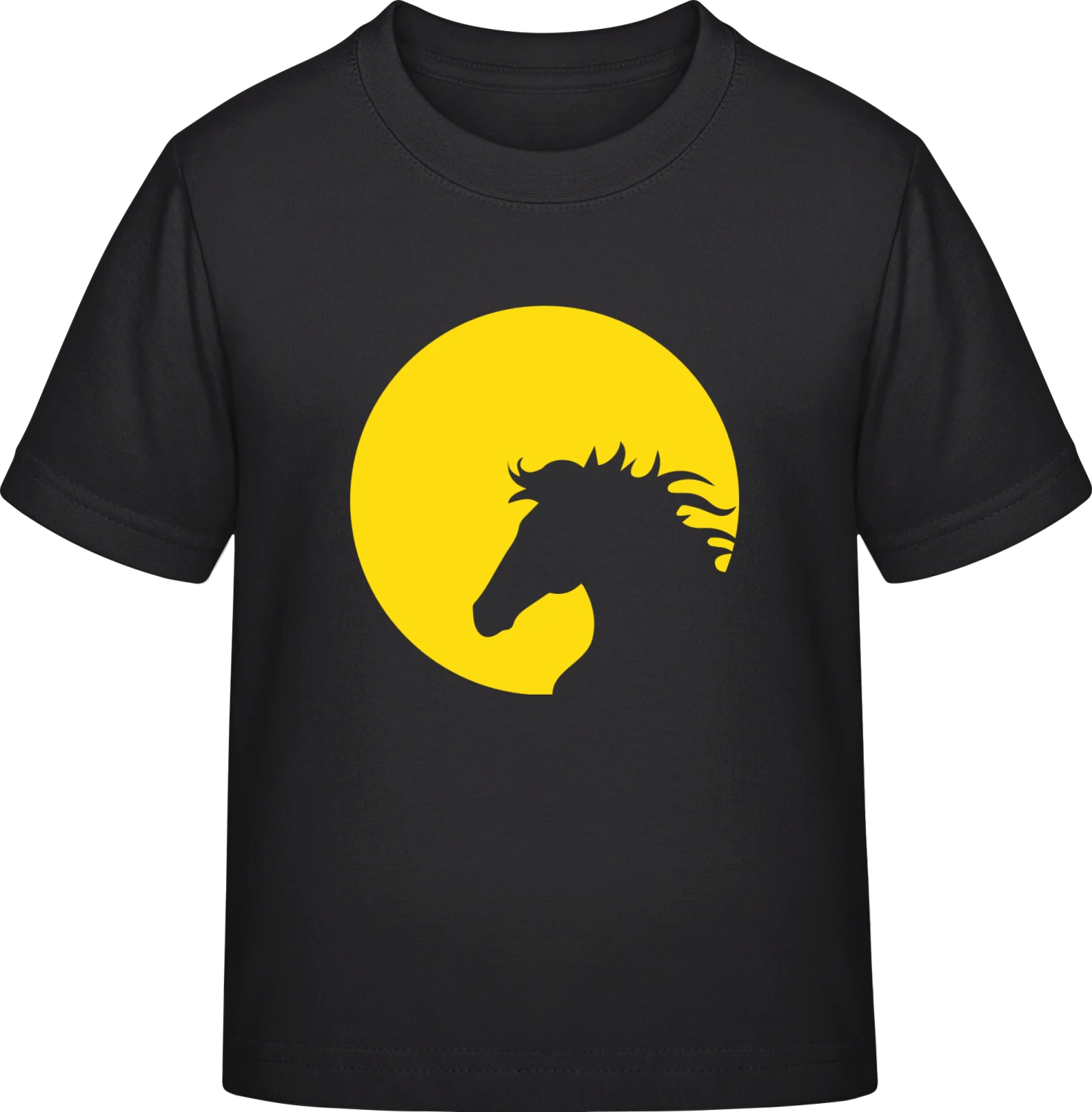 Horse In Moonlight - Black Exact 190 Kids - Front