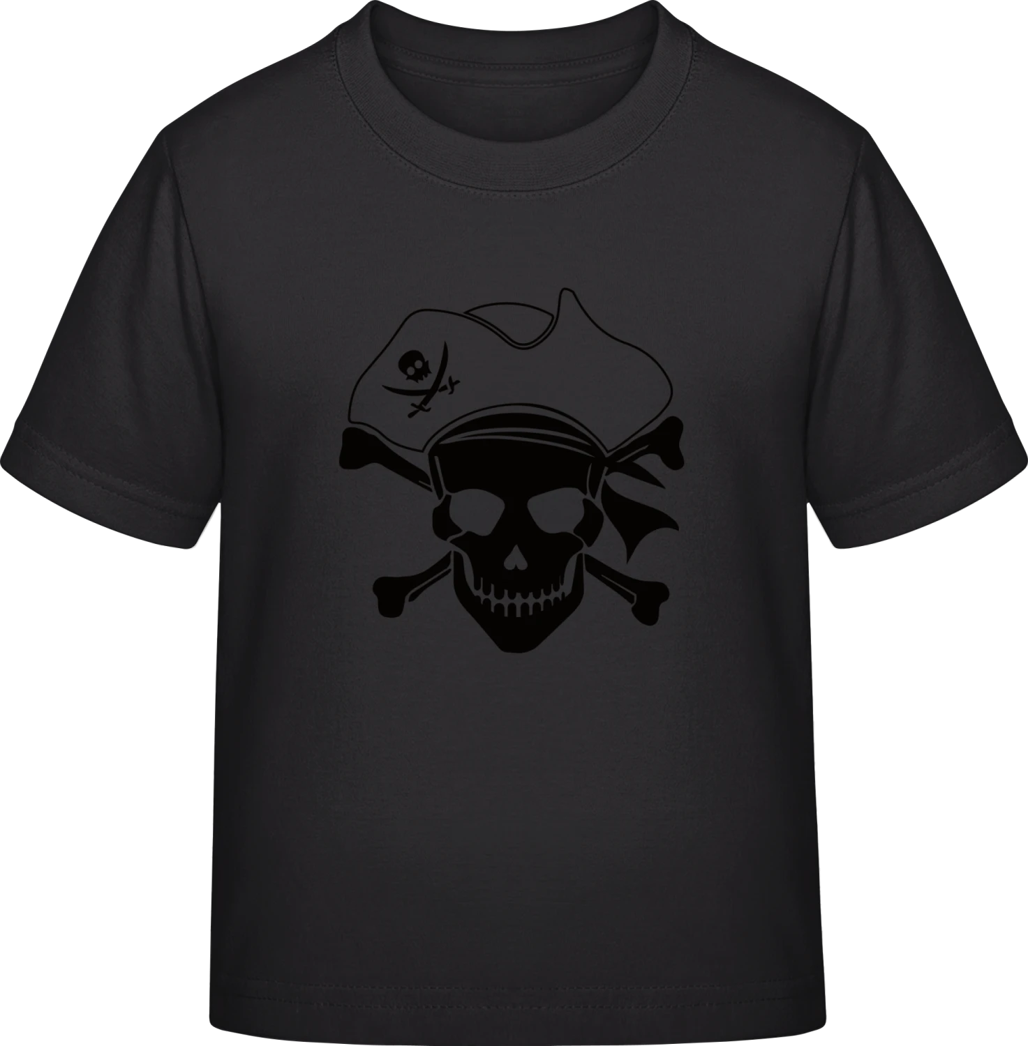 Pirate Skull With Hat - Black Exact 190 Kids - Front