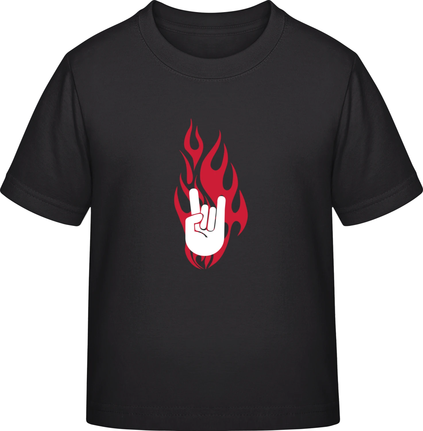 Rock On Hand in Flames - Black Exact 190 Kids - Front