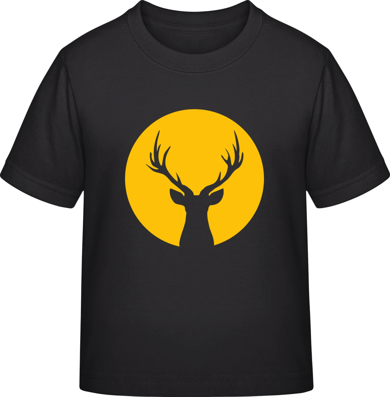 Deer In Moonlight Front - Black Exact 190 Kids - Front