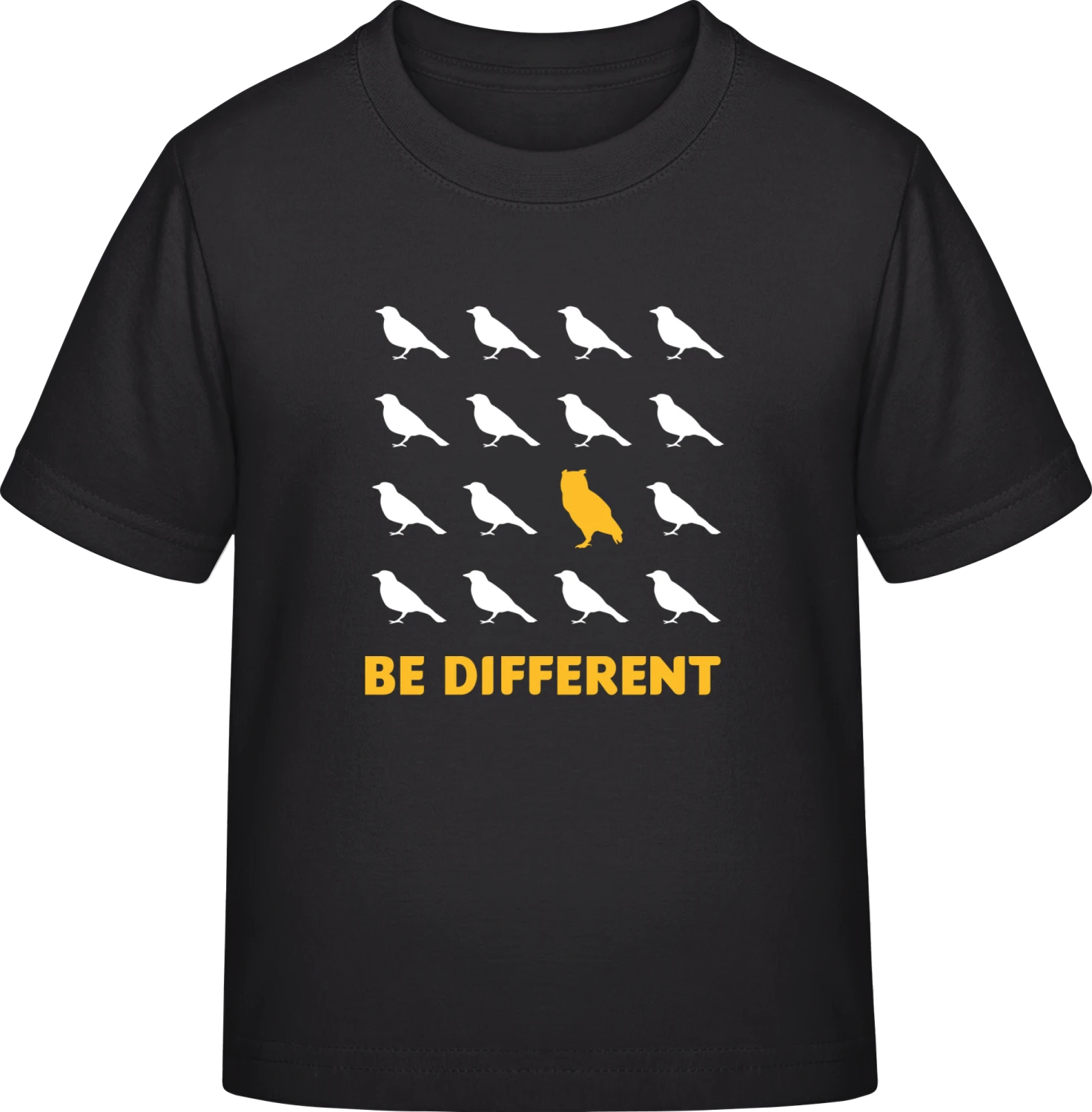 Be Different Owl - Black Exact 190 Kids - Front