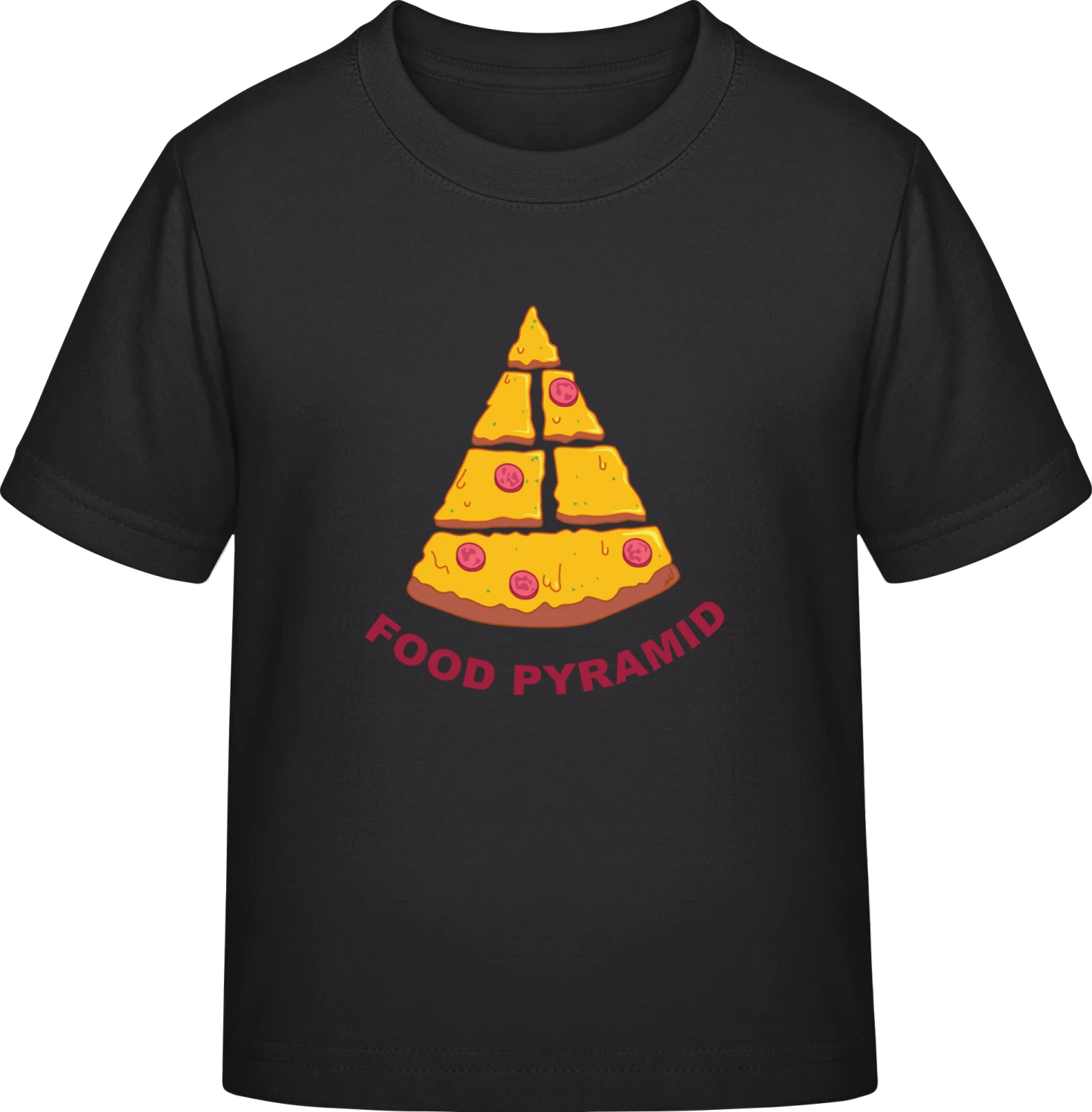 Food Pyramid Pizza - Black Exact 190 Kids - Front