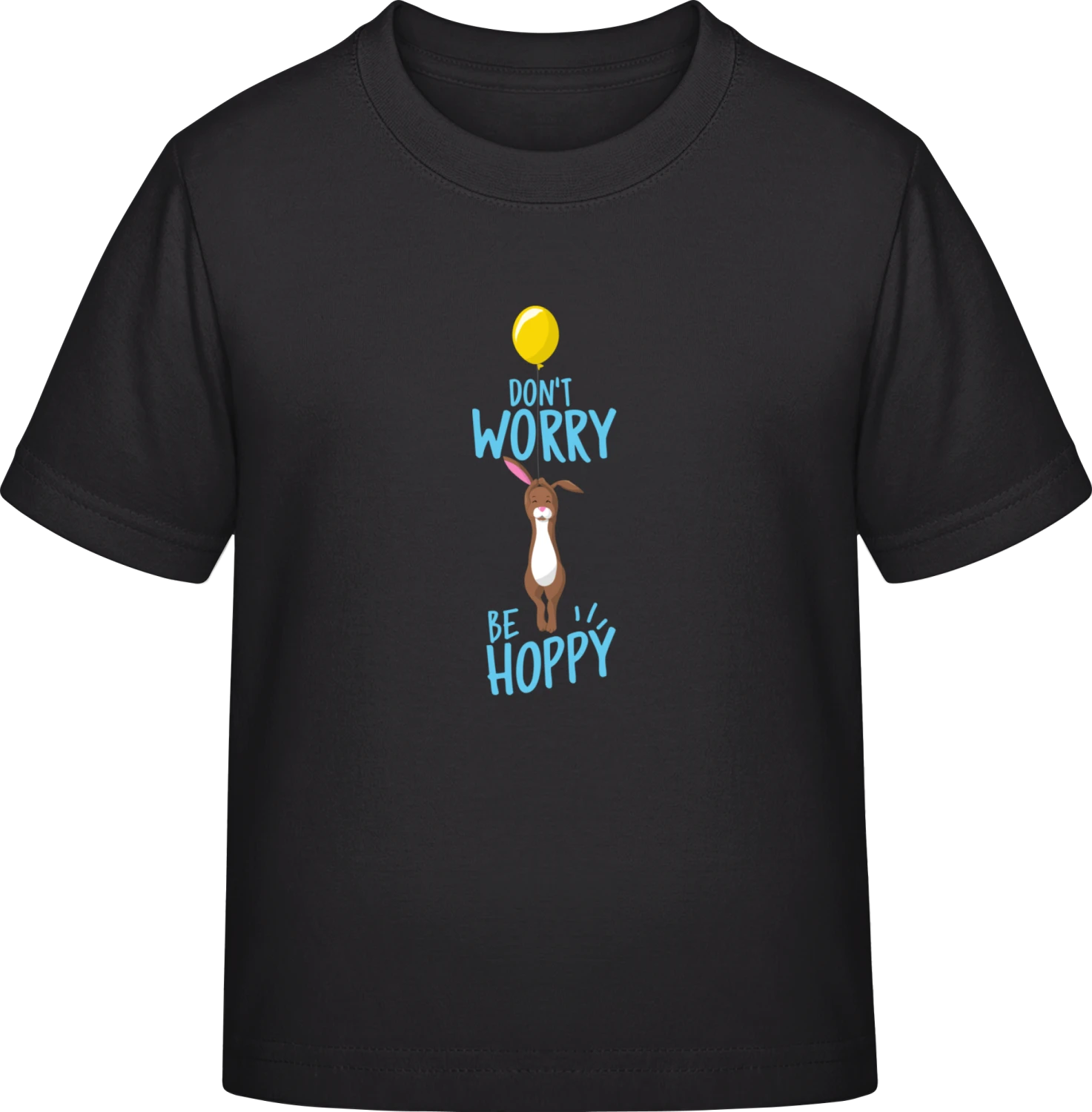 Don't Worry Be Hoppy  - Black Exact 190 Kids - Front