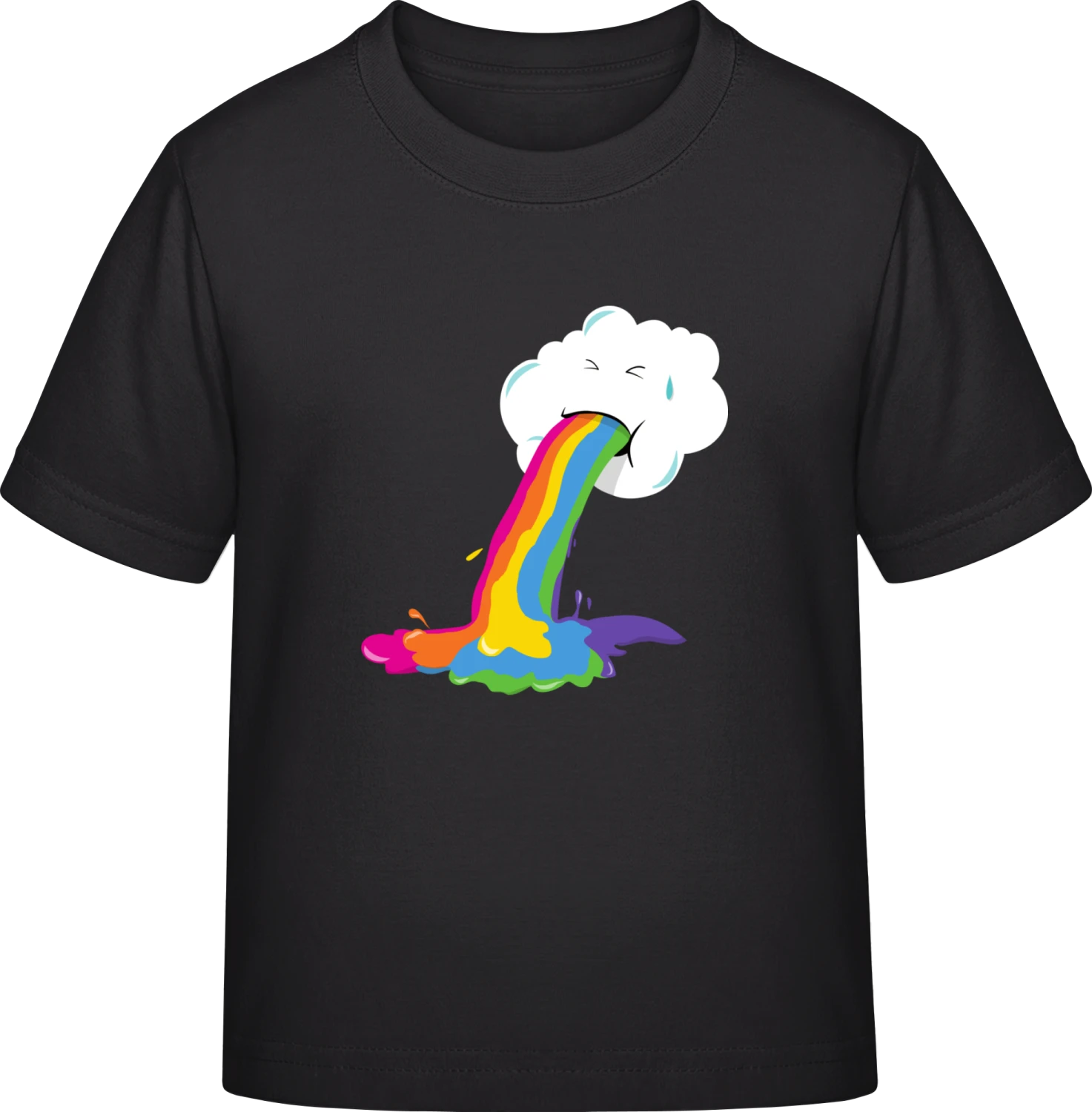 Cloud Puking Rainbow - Black Exact 190 Kids - Front