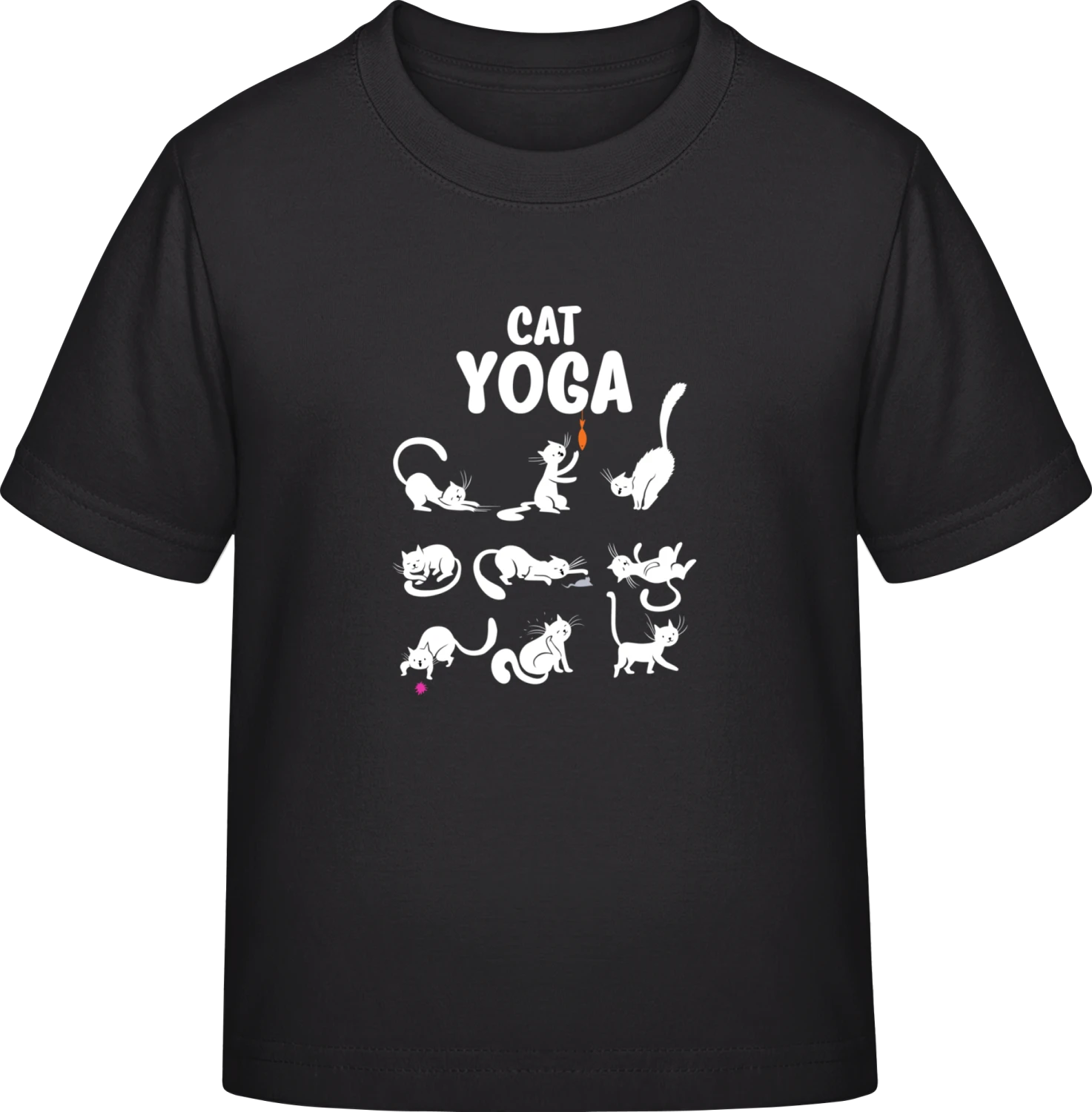 Cat Yoga - Black Exact 190 Kids - Front