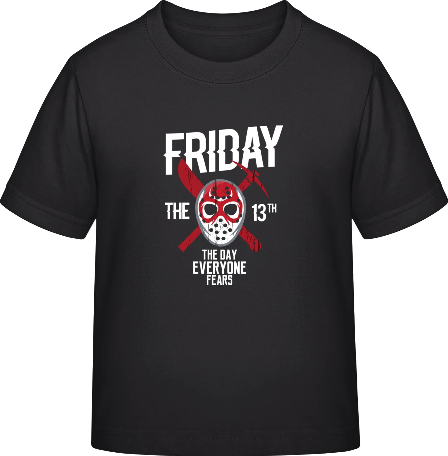 Friday The 13th The Day Everyone Fears - Black Exact 190 Kids - Front