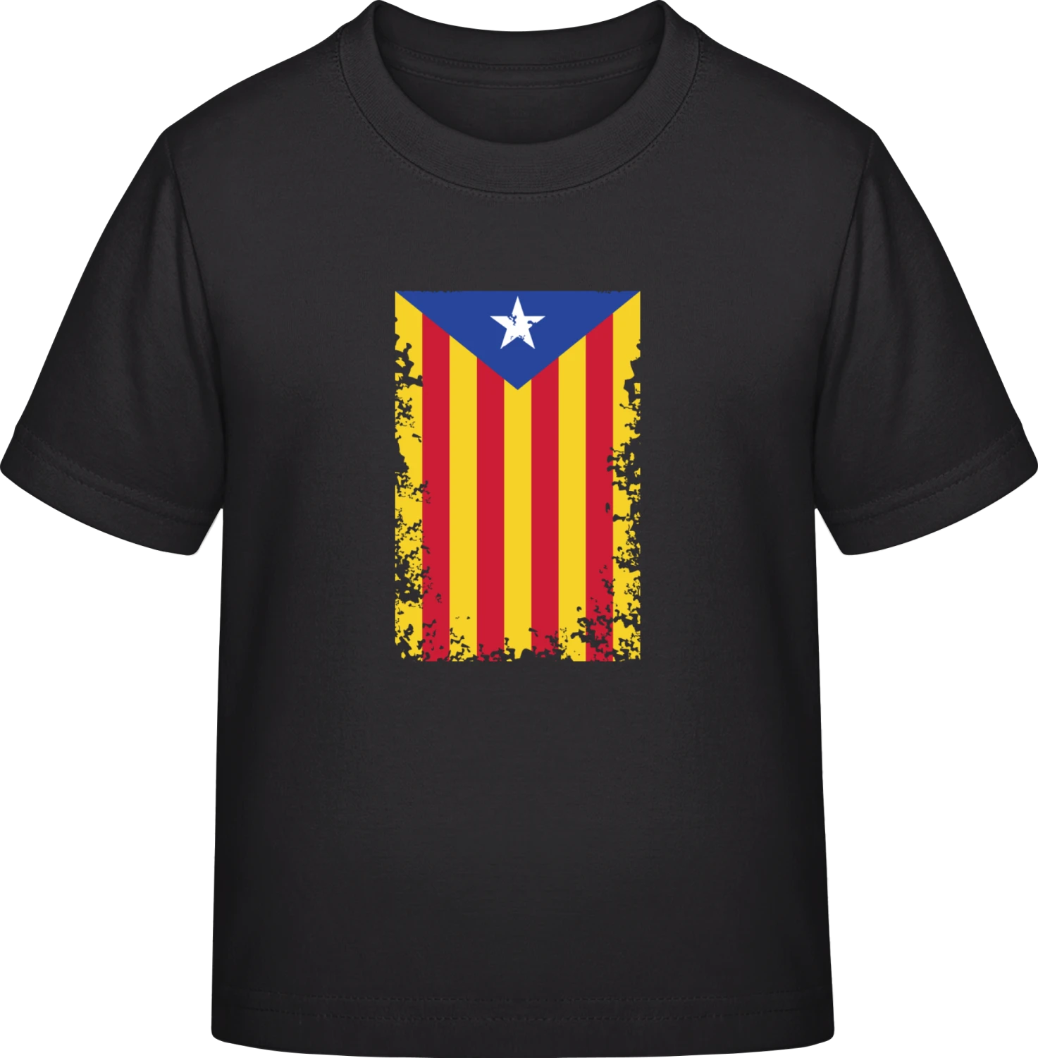 Catalan Flag Ripped - Black Exact 190 Kids - Front