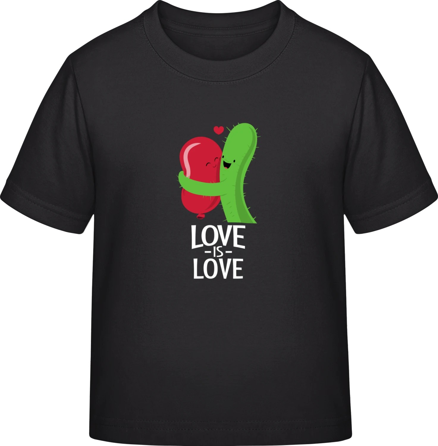 Love Is Love Cactus And Balloon - Black Exact 190 Kids - Front