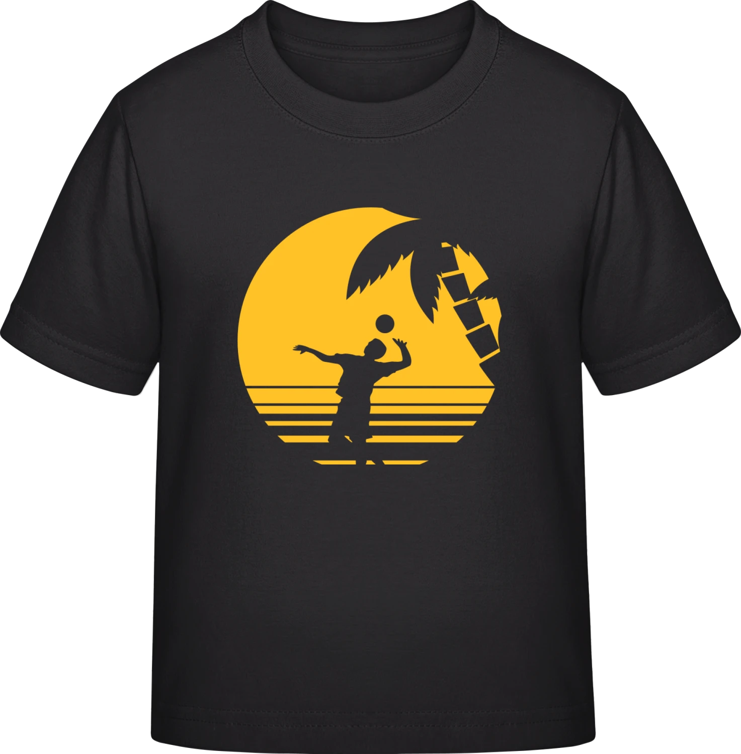 Beach Volleyball Sunset  - Black Exact 190 Kids - Front